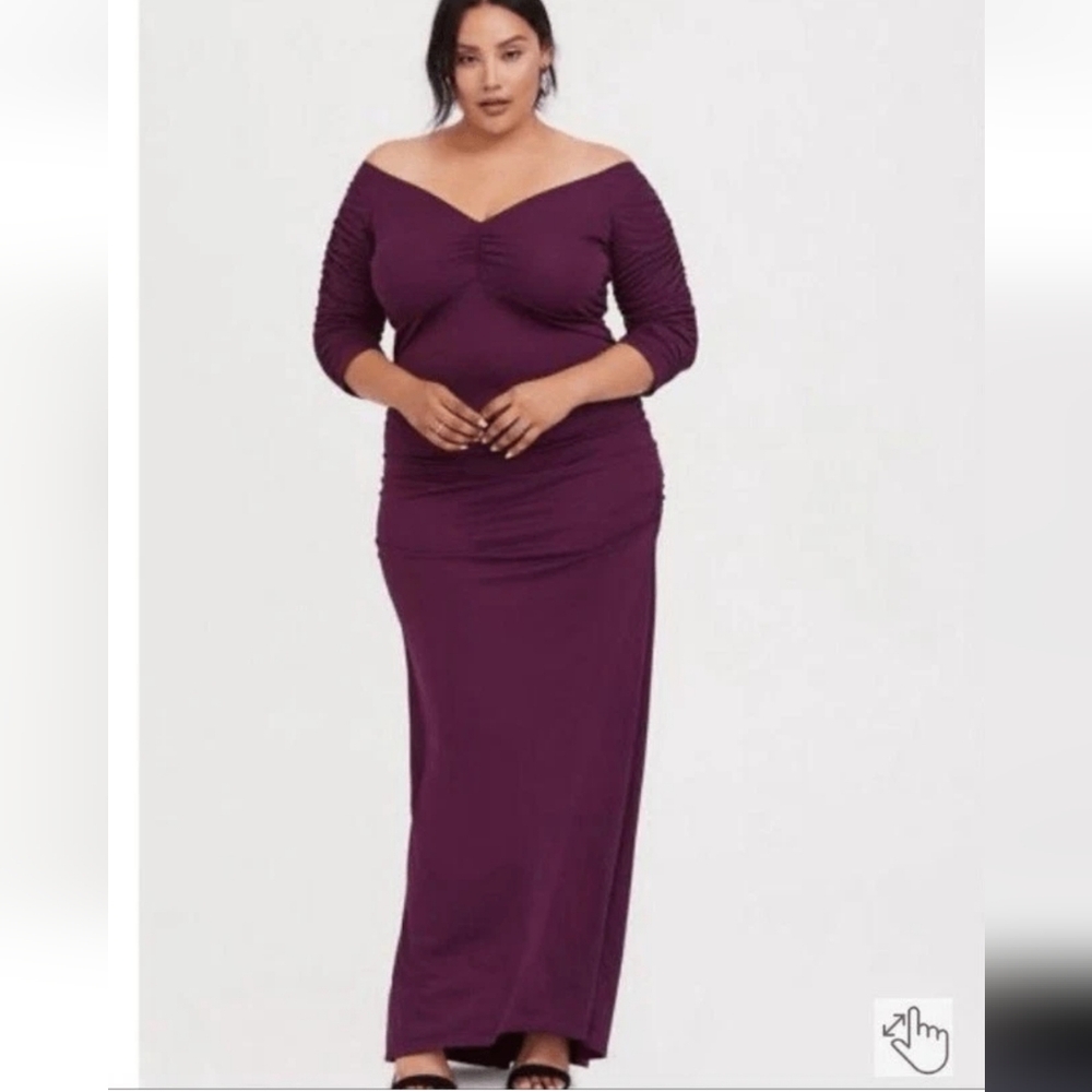 TorridJersey Gown Maxi Dress in Deep Purple NWT